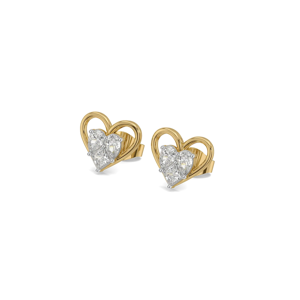 Sweetheart Pure Gold Lab Grown Diamond Stud Earrings