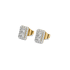 Art Deco Pure Gold Lab Grown Diamond Stud Earrings