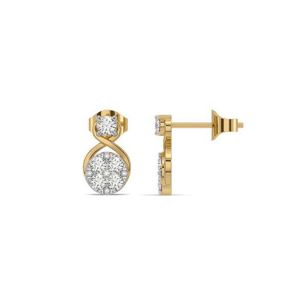 Entwine Circle Pure Gold Lab Grown Diamond Stud Earrings