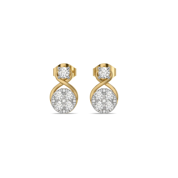 Entwine Circle Pure Gold Lab Grown Diamond Stud Earrings