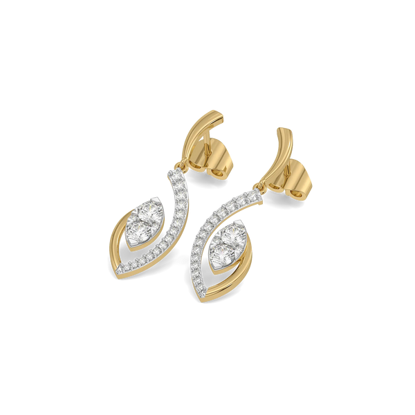 Cascade Marquise Pure Gold Lab Grown Diamond Drop Earrings