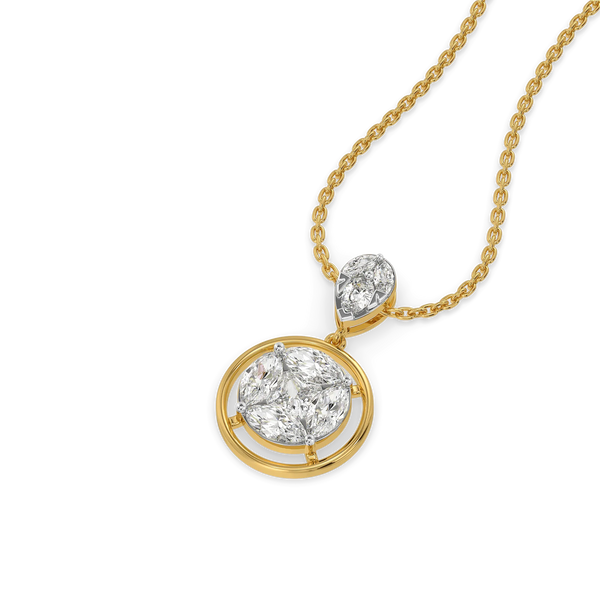 Empress Crown Pure Gold Lab Grown Diamond Pendant
