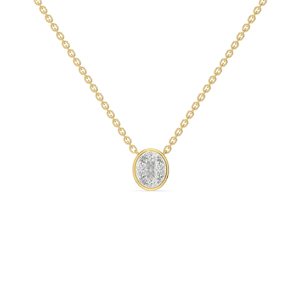 Oval Illusion Pure Gold Lab Grown Diamond Necklace