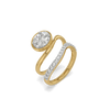 Layered Wrap Pure Gold Lab Grown Diamond Oval Ring