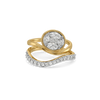 Layered Wrap Pure Gold Lab Grown Diamond Oval Ring