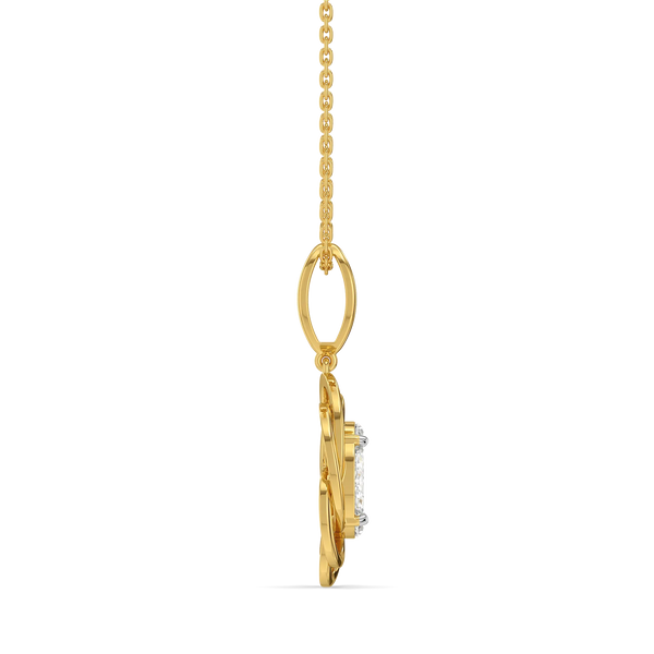 Rosette Swirl Pure Gold Lab Grown Diamond Pendant