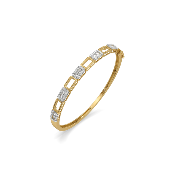 Architect Station Pure Gold Lab Grown Diamond Bangle