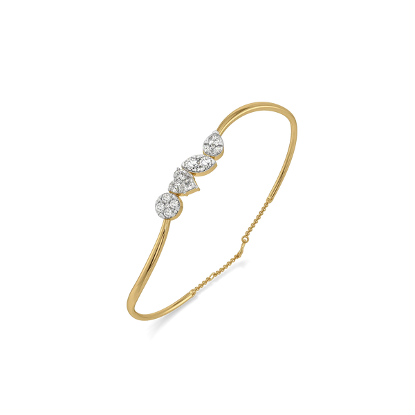 Mosaic Fancy Pure Gold Lab Grown Diamond Bangle