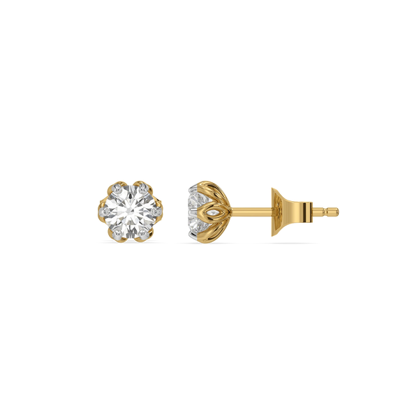 Round Flora Lab Grown Diamond Studs