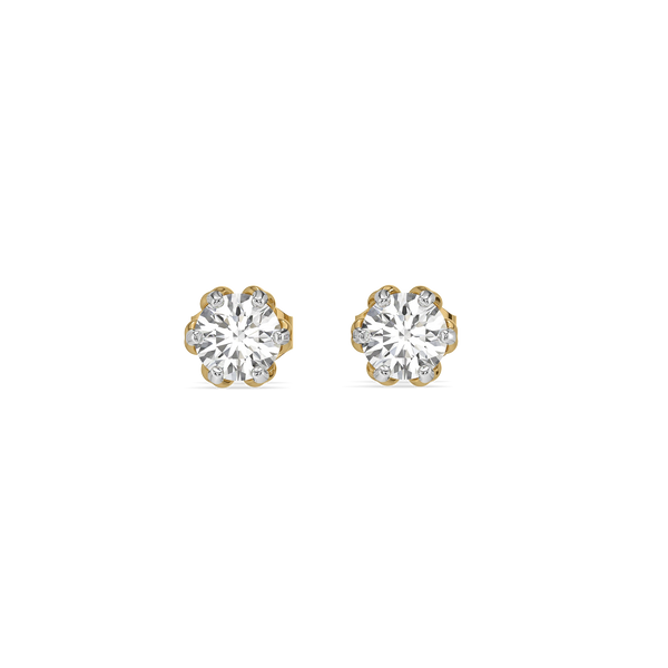 Round Flora Lab Grown Diamond Studs