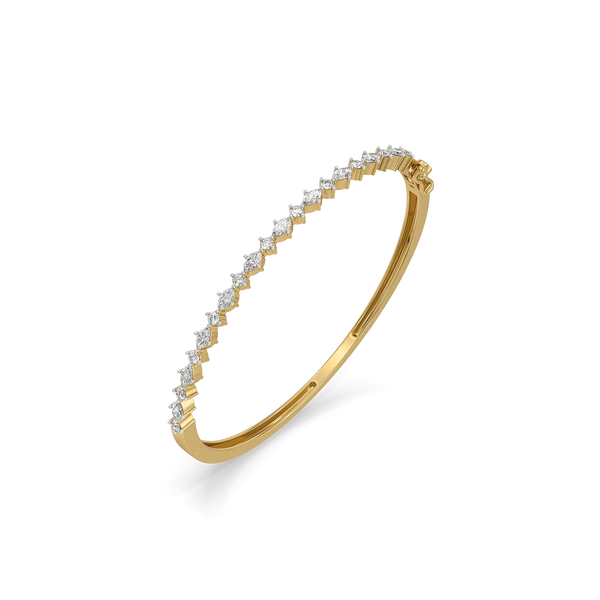Marquise Rhythm Lab Grown Diamond Bangle - Perspective view