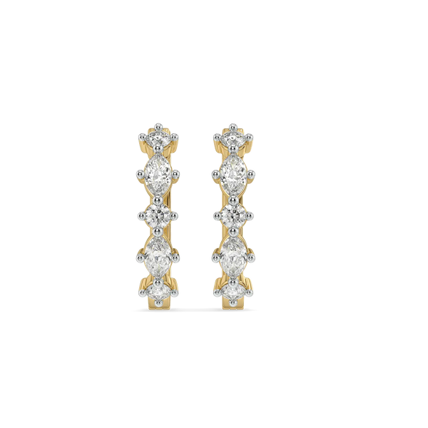 Marquise Rhythm Lab Grown Diamond Hoop Earrings - Front View