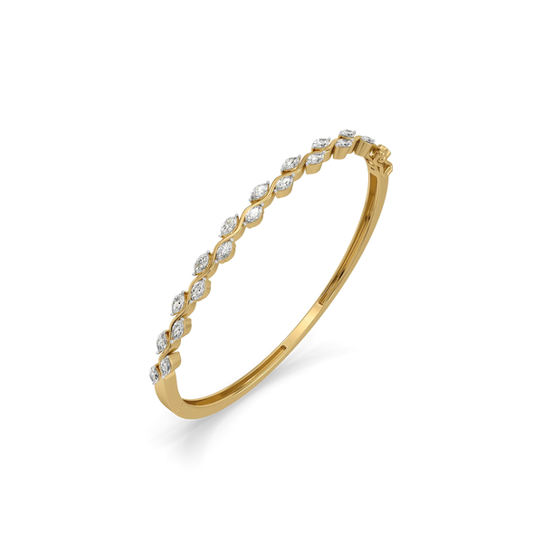 Serpentine Vine Pure Gold Lab Grown Diamond Bangle
