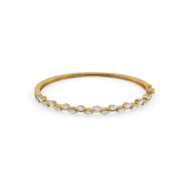 Serpentine Vine Pure Gold Lab Grown Diamond Bangle