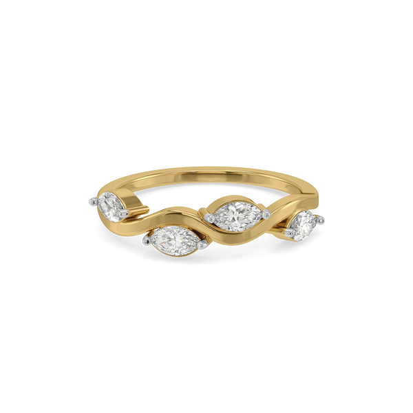 Serpentine Vine Pure Gold Lab Grown Diamond Ring