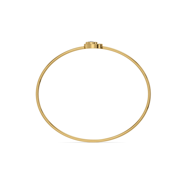 Orbital Solitaire Pure Gold Lab Grown Diamond Bangle