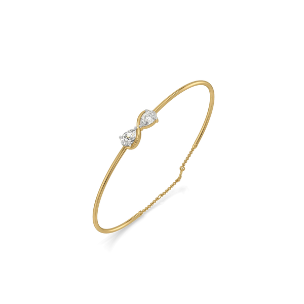 Soulmate Pear Pure Gold Lab Grown Diamond Bangle