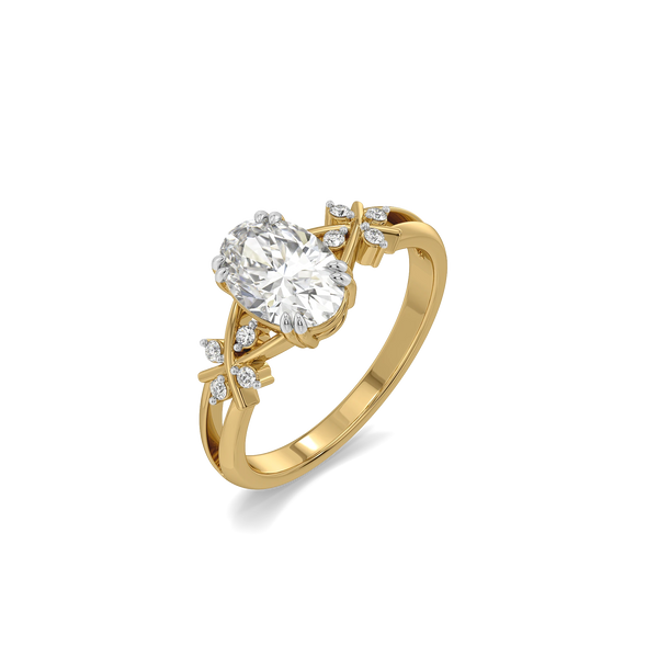 Floral Vine Oval Lab Grown Diamond Ring