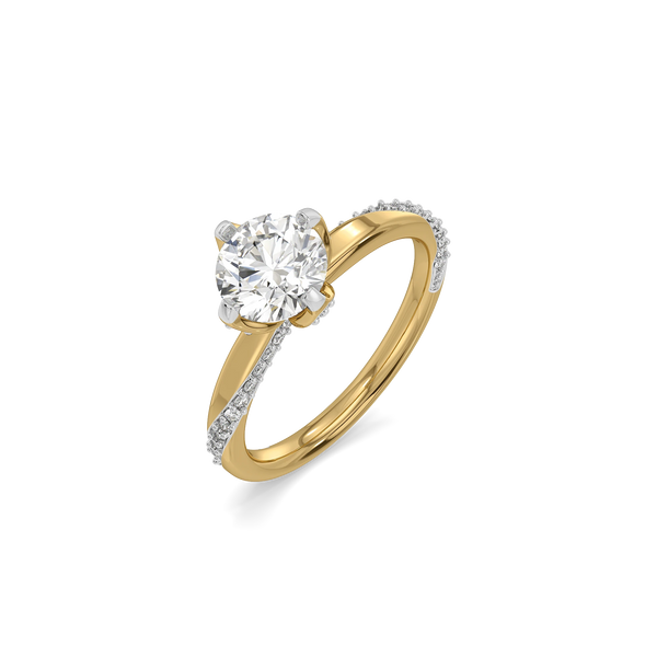 Twisted Round Lab Grown Diamond Ring