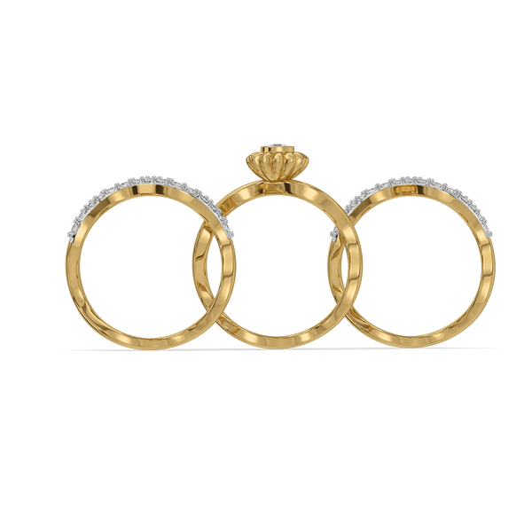 Bloom Stack Pure Gold Lab Diamond Ring Set - Top View