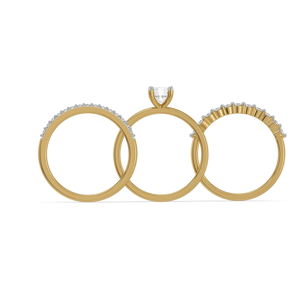 Crown Stack – Pure Gold Lab Diamond Solitaire Stack Ring Set