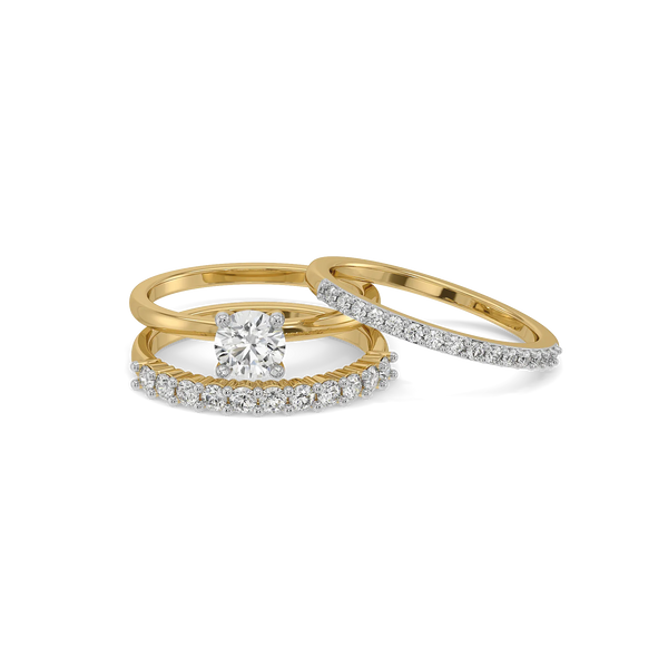 Crown Stack – Pure Gold Lab Diamond Solitaire Stack Ring Set
