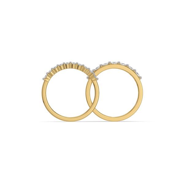 Band Duo – Pure Gold Lab Diamond Band Ring Set