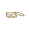 Twist Crown - Pure Gold Lab Diamond Solitaire Stack Ring Set