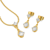 Double Drop – Pure Gold Lab Diamond Pendant and Drop Earrings Set