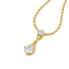 Double Drop – Pure Gold Lab Diamond Pendant and Drop Earrings Set