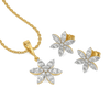 Diamond Bloom - Pure Gold Lab Diamond Floral Pendant and Earrings Set