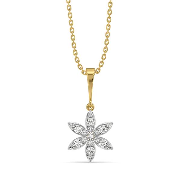 Diamond Bloom - Pure Gold Lab Diamond Floral Pendant and Earrings Set