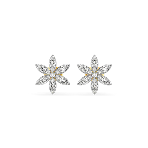 Diamond Bloom - Pure Gold Lab Diamond Floral Pendant and Earrings Set