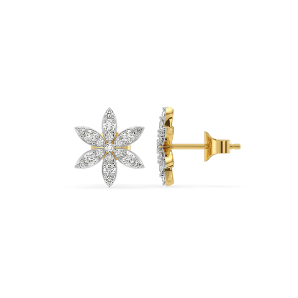 Diamond Bloom - Pure Gold Lab Diamond Floral Pendant and Earrings Set