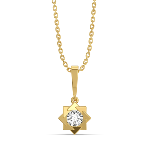 Star Frame – Pure Gold Lab Diamond Star Pendant and Earrings Set