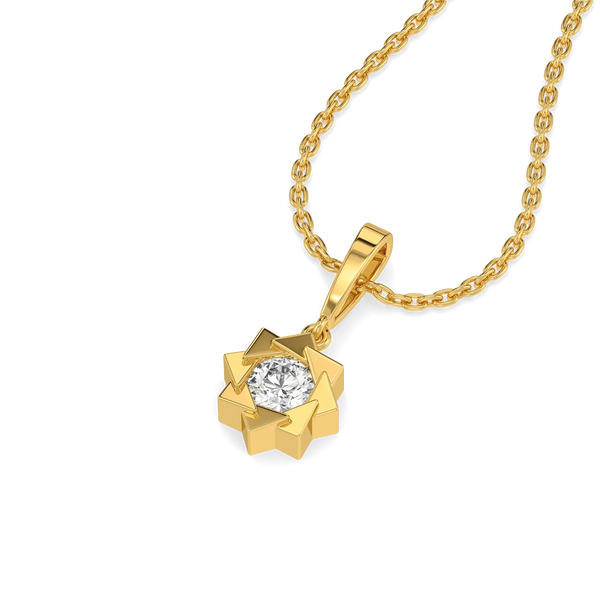 Star Frame – Pure Gold Lab Diamond Star Pendant and Earrings Set