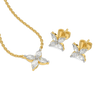 Marquise Petal - Pure Gold Lab Diamond Marquise Pendant and Earrings Set