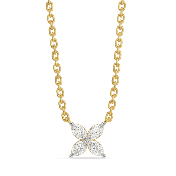 Marquise Petal - Pure Gold Lab Diamond Marquise Pendant and Earrings Set