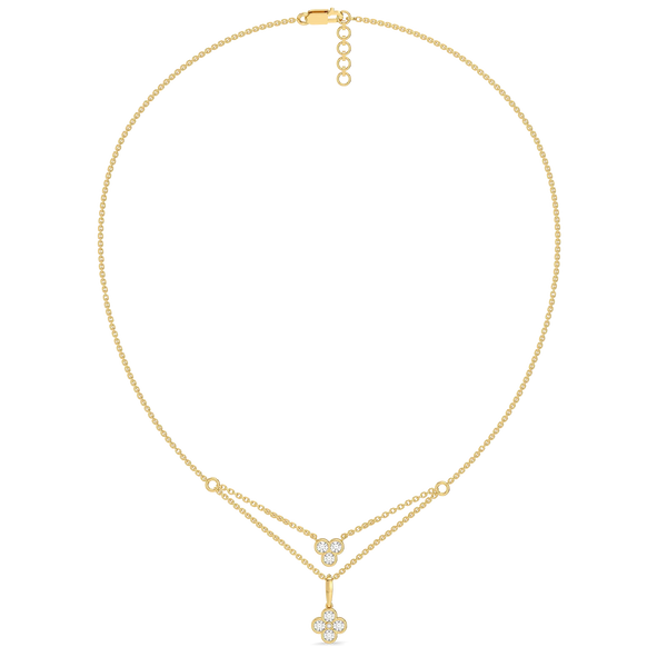 Clover Layer – Pure Gold Lab Diamond Layered Clover Necklace