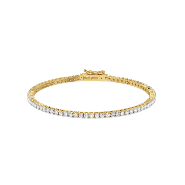 Tennis and Link Pure Gold Lab Diamond Stack Bracelet Set - Front view 2