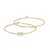 Three Stone Pure Gold Lab Diamond Three Stone Bangle Set