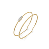 Three Stone Pure Gold Lab Diamond Three Stone Bangle Set
