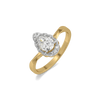 Crowned Pear Halo Lab Grown Diamond Ring - Perspective View