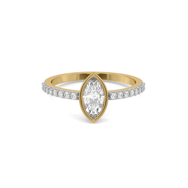 Marquise Bezel Lab Grown Diamond Ring - Front View