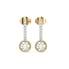 Round Curves Drop Lab Grown Diamond Earrings - Front View