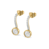 Round Curves Drop Lab Grown Diamond Earrings - Perspective View