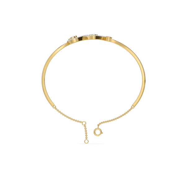 Infinity Knot Lab Grown Diamond Oval Bangle - Top View