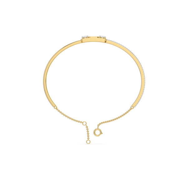 Emerald Bar Three Stone Lab Diamond Bangle - Top View