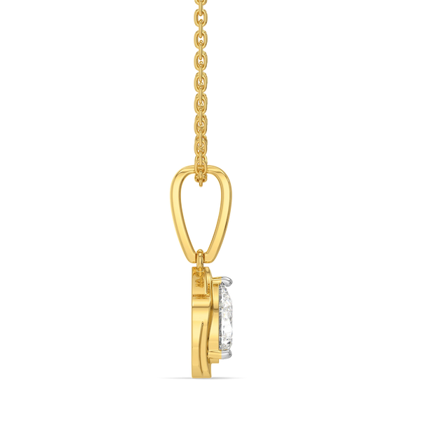 Pear Petals Lab Grown Diamond Pendant - Side View