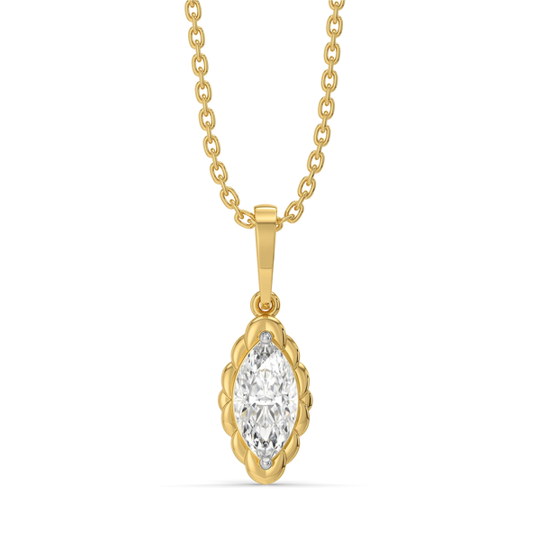Vintage Marquise Lab Grown Diamond Pendant - Front View